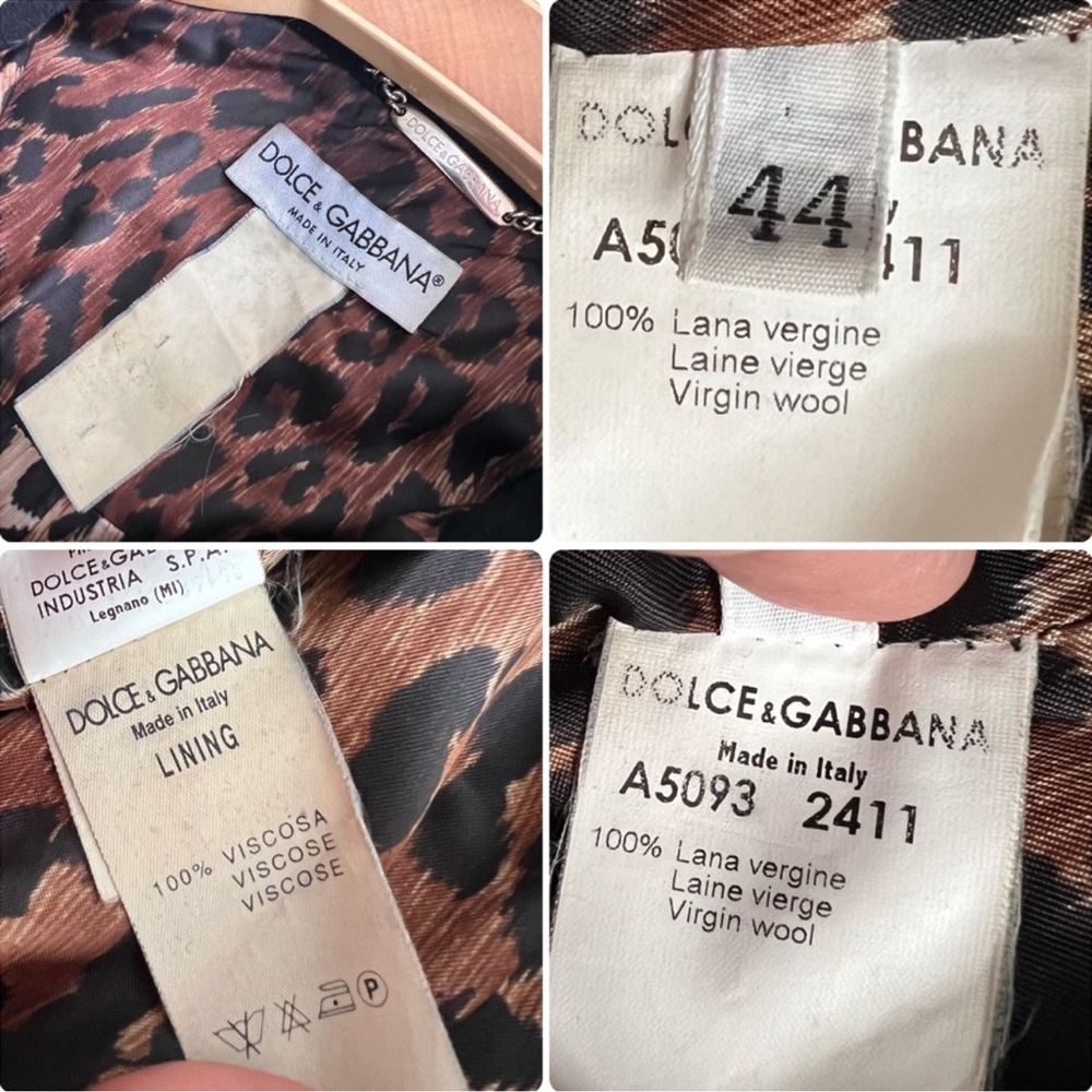 Vintage Dolce & Gabbana Wool Coat Black Gold Button Belted High Collar IT44 US 8 - Picture 15 of 16